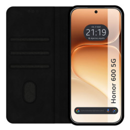 Funda Libro de Polipiel con tarjetero para Huawei Honor 600 5G color Negra 2