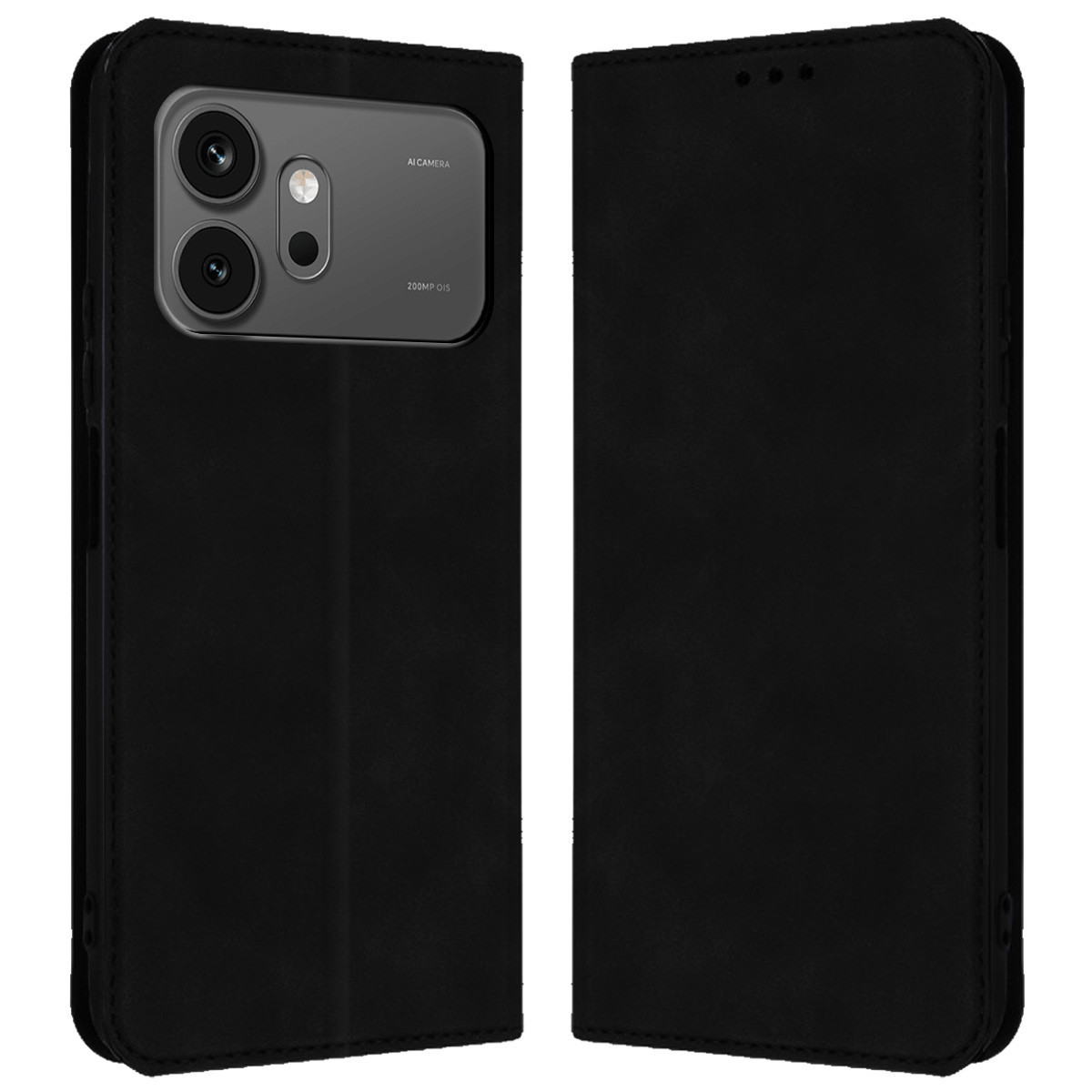 Funda Libro de Polipiel con tarjetero para Huawei Honor 600 5G color Negra