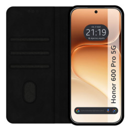 Funda Libro de Polipiel con tarjetero para Huawei Honor 600 Pro 5G color Negra 2
