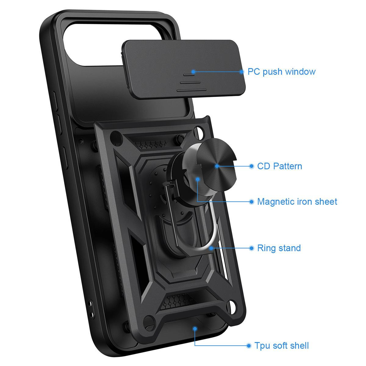 Funda Tough Armor con Anillo Giratorio Negra...