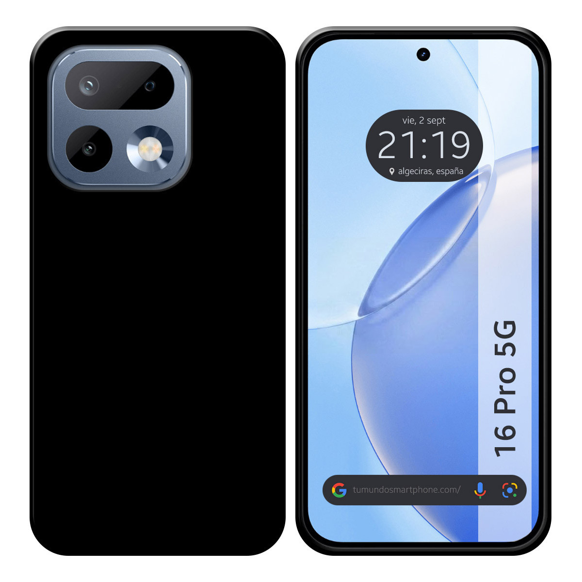 Funda Silicona Gel TPU Negra para Realme 16 Pro 5G