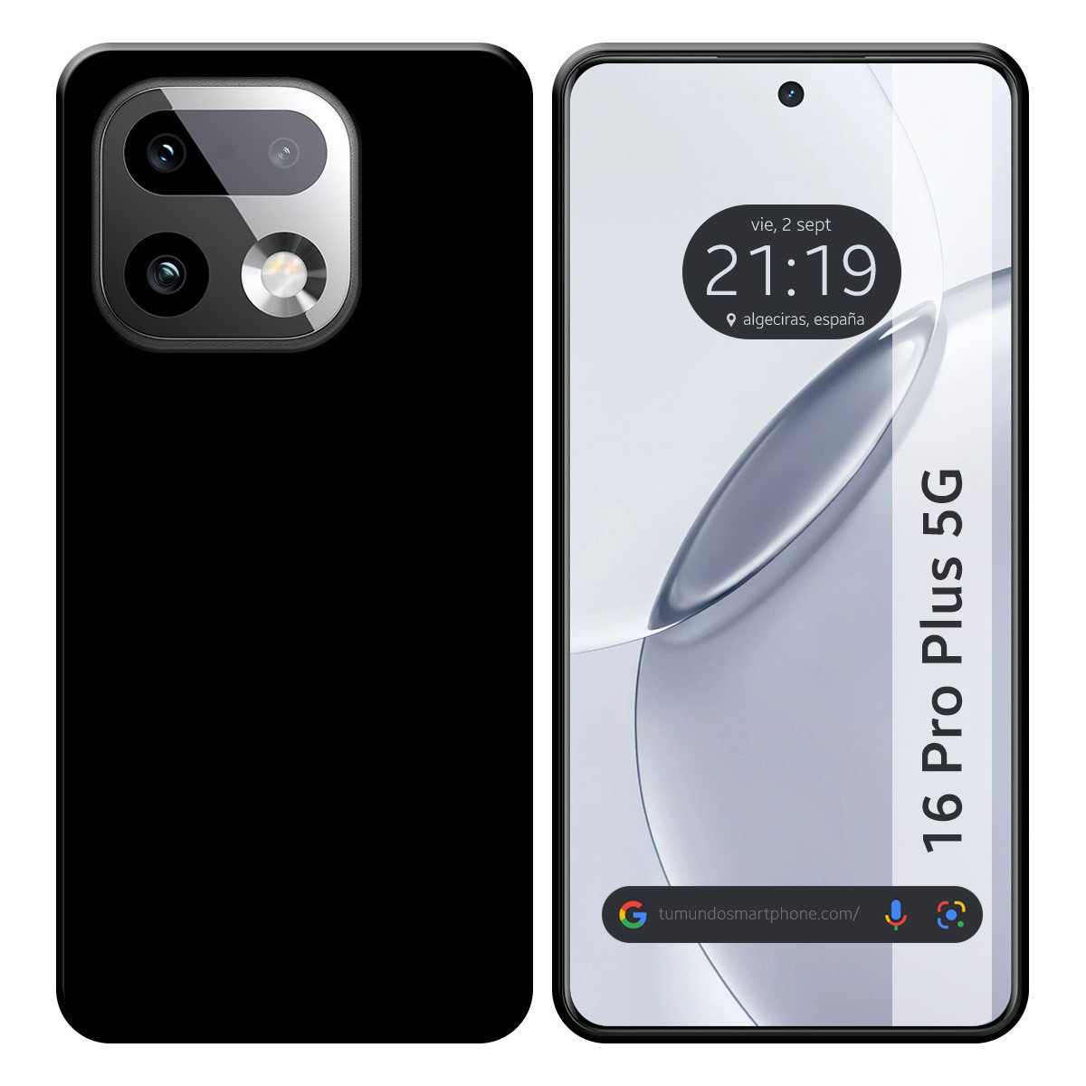 Funda Silicona Gel TPU Negra para Realme 16...