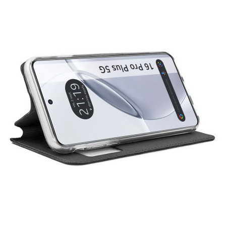 Funda Libro Soporte con Ventana para Realme 16 Pro+ Plus 5G color Negra