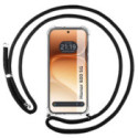 Funda Colgante Transparente para Huawei Honor 600 5G con Cordon Negro