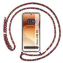 Funda Colgante Transparente para Huawei Honor 600 5G con Cordon Rosa / Dorado
