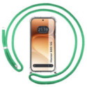 Funda Colgante Transparente para Huawei Honor 600 5G con Cordon Verde Agua