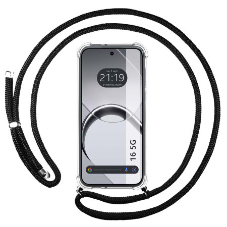 Funda Colgante Transparente para Realme 16 5G con Cordon Negro