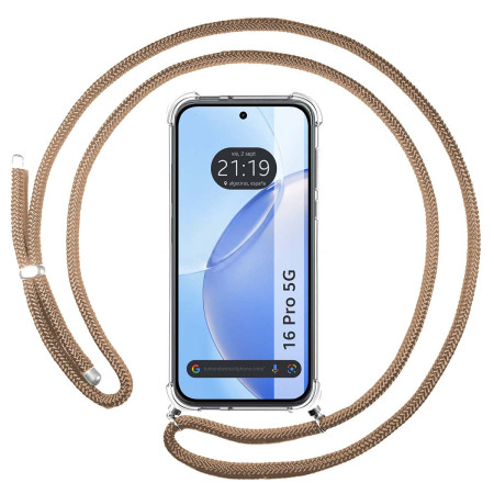 Funda Colgante Transparente para Realme 16 Pro 5G con Cordon Camel