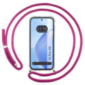 Funda Colgante Transparente para Realme 16 Pro 5G con Cordon Rosa Fucsia