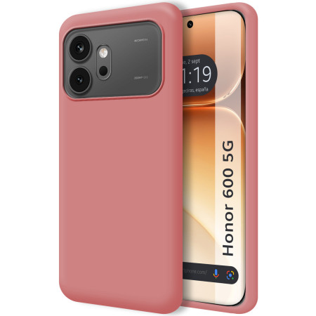 Funda Silicona Líquida Ultra Suave para Huawei Honor 600 5G color Rosa