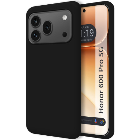 Funda Silicona Líquida Ultra Suave para Huawei Honor 600 Pro 5G color Negra
