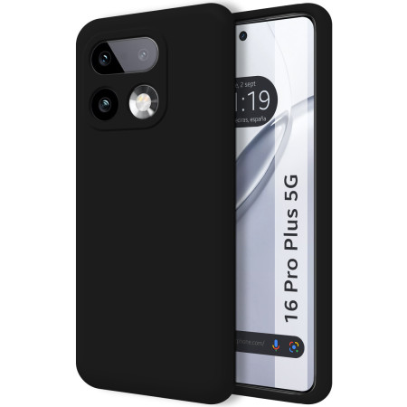 Funda Silicona Líquida Ultra Suave para Realme 16 Pro+ Plus 5G color Negra