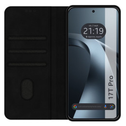 Funda Libro de Polipiel con tarjetero para Xiaomi 17T Pro 5G color Negra 2