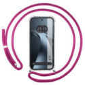 Funda Colgante Transparente para Xiaomi 17T 5G con Cordon Rosa Fucsia