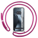 Funda Colgante Transparente para Xiaomi 17T Pro 5G con Cordon Rosa Fucsia