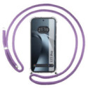 Funda Colgante Transparente para Xiaomi 17T Pro 5G con Cordon Morado