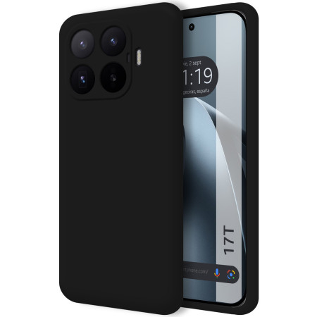 Funda Silicona Líquida Ultra Suave para Xiaomi 17T 5G color Negra