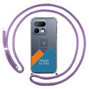 Personaliza tu Funda Colgante Transparente para Realme 16 Pro 5G con Cordon Morado Dibujo Personalizada
