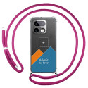 Personaliza tu Funda Colgante Transparente para Realme 16 Pro+ Plus 5G con Cordon Rosa Fucsia Dibujo Personalizada