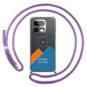 Personaliza tu Funda Colgante Transparente para Realme 16 Pro+ Plus 5G con Cordon Morado Dibujo Personalizada