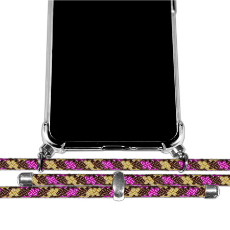 Personaliza tu Funda Colgante Transparente para Realme 16 Pro+ Plus 5G con Cordon Rosa / Dorado Dibujo Personalizada