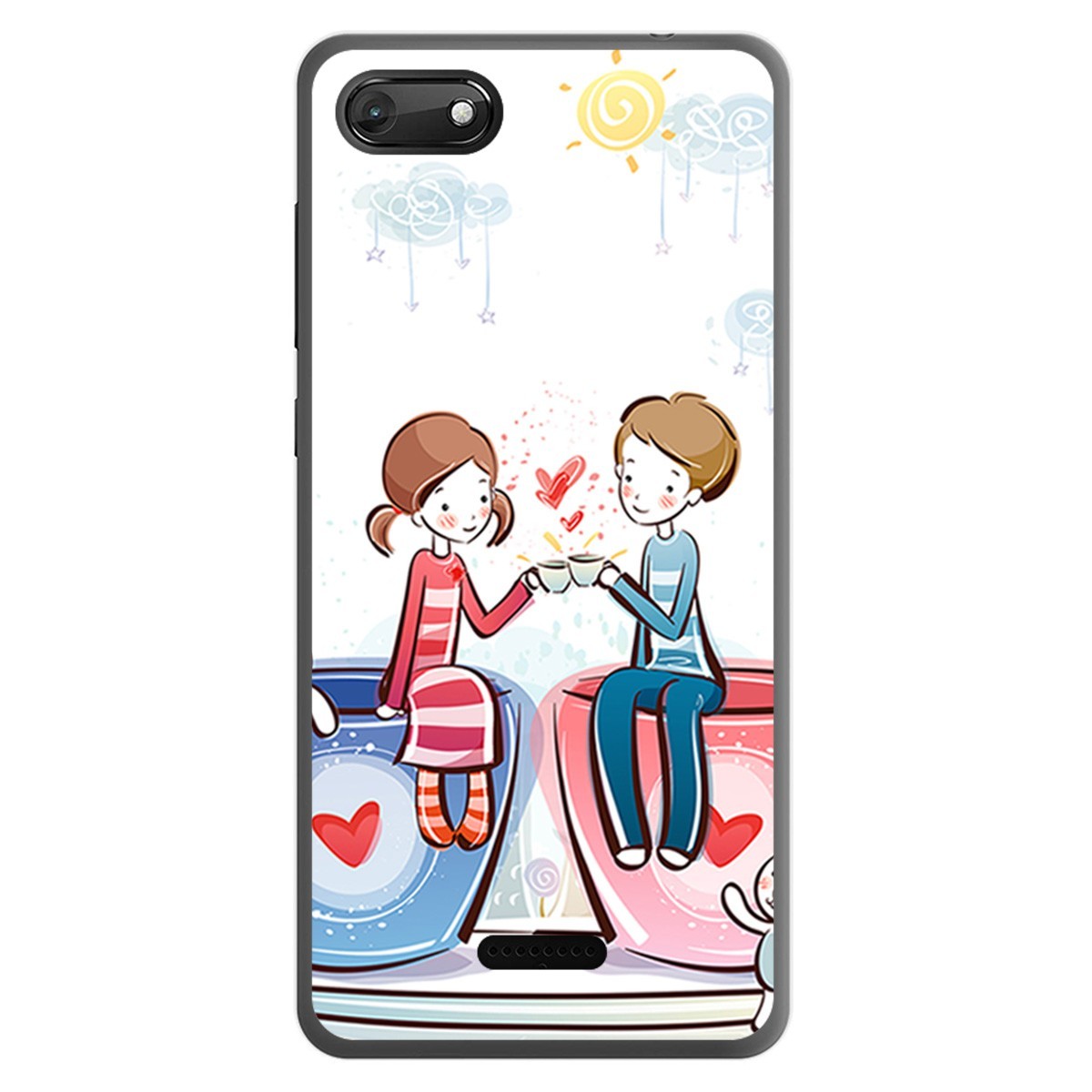 Funda Gel Tpu para Wiko Harry2 diseño Café Dibujos