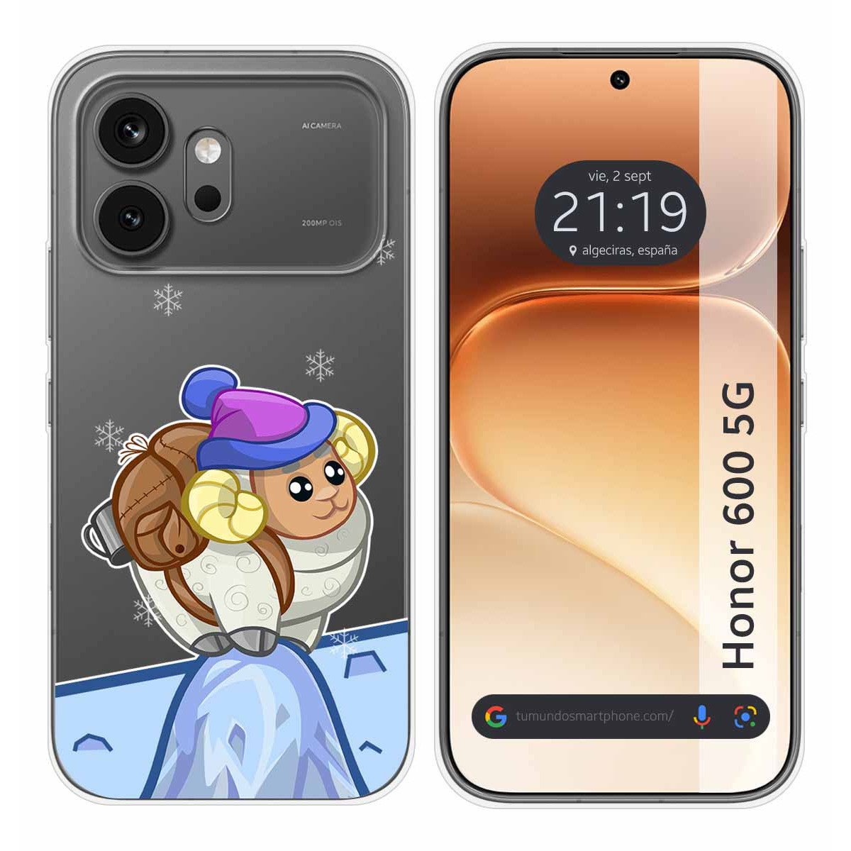 Funda Silicona Transparente para Huawei Honor 600 5G diseño Cabra Dibujos