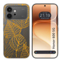Funda Silicona Transparente para Huawei Honor 600 5G diseño Hojas Dibujos