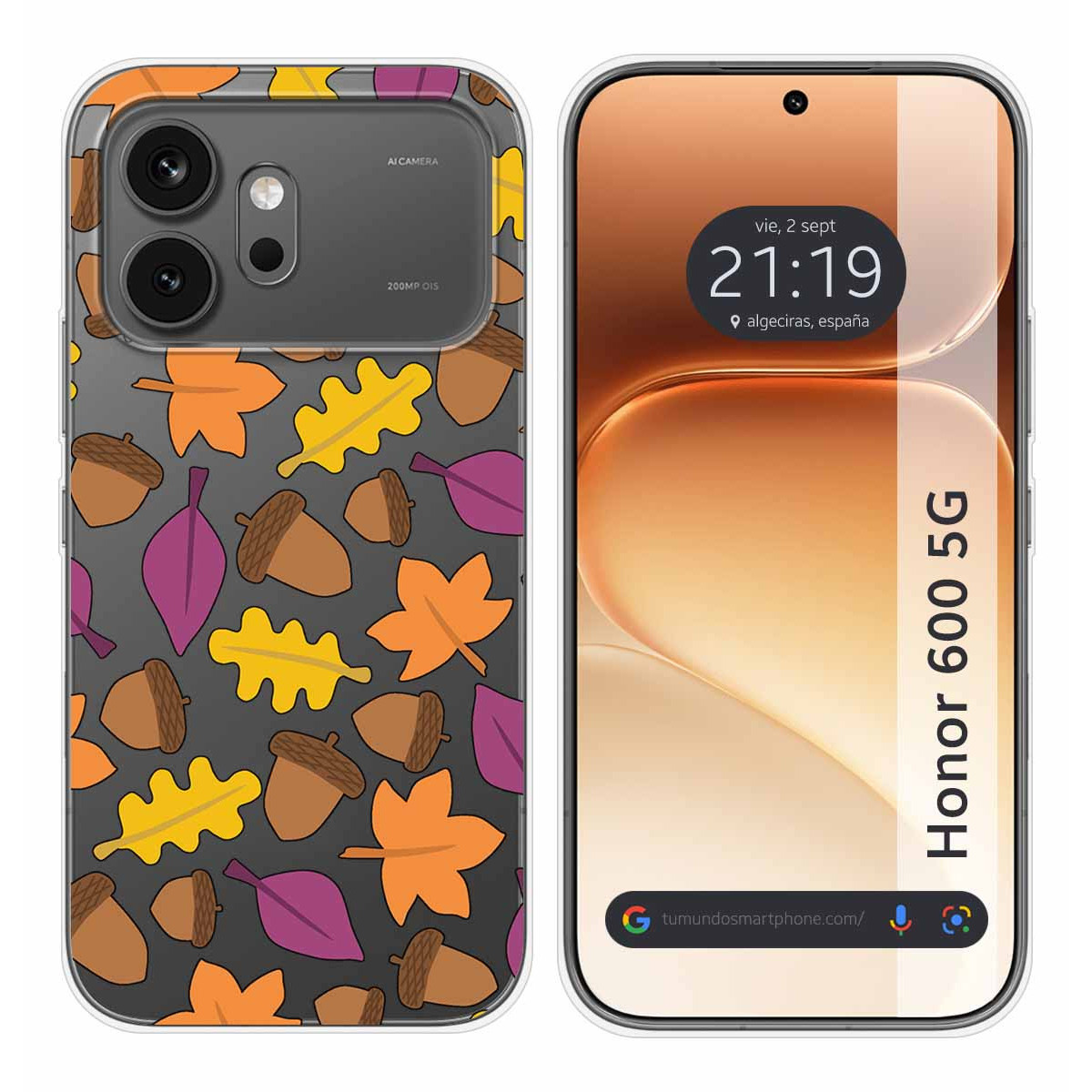 Funda Silicona Transparente para Huawei Honor 600 5G diseño Otoño Dibujos