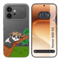 Funda Silicona Transparente para Huawei Honor 600 5G diseño Panda Dibujos