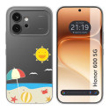 Funda Silicona Transparente para Huawei Honor 600 5G diseño Playa Dibujos