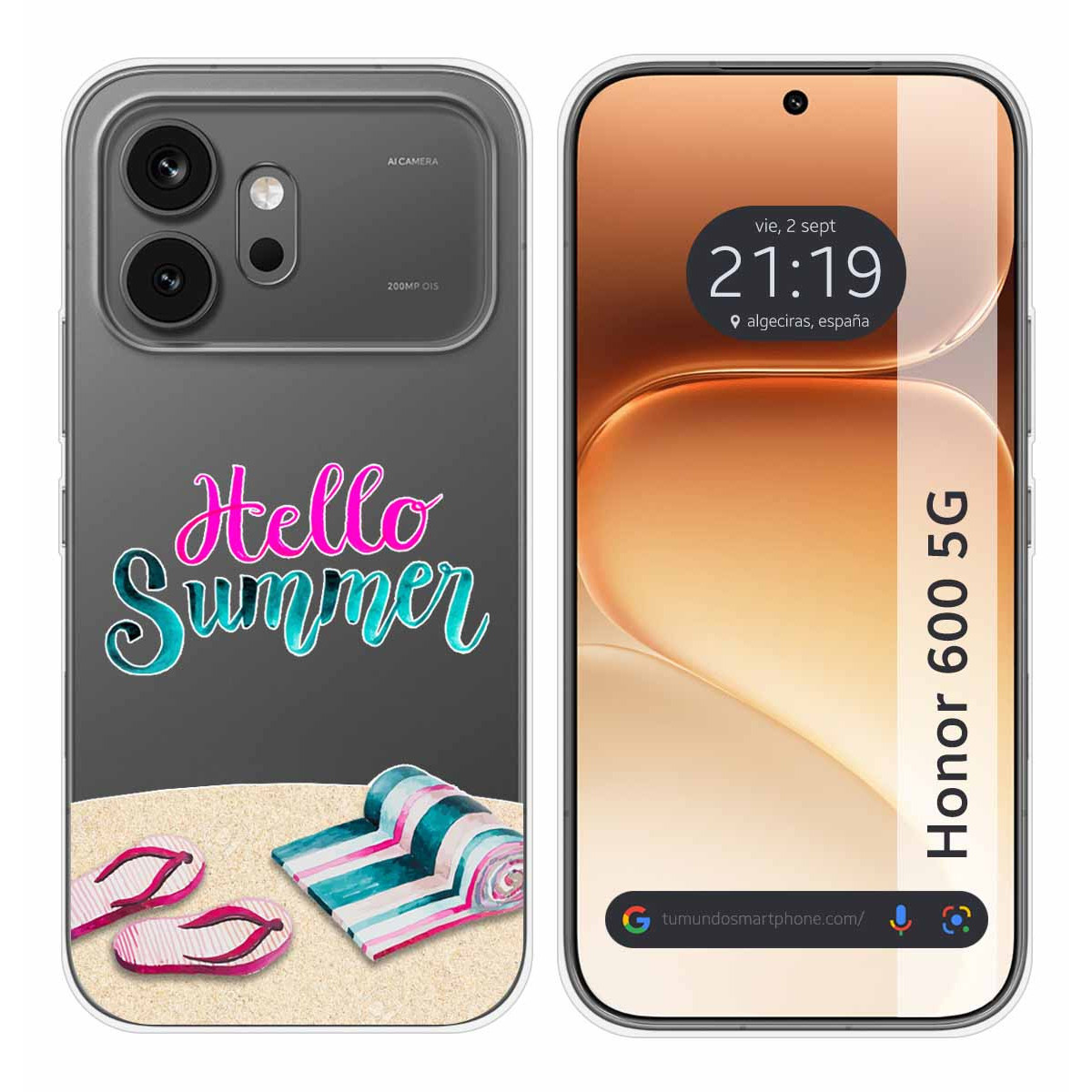 Funda Silicona Transparente para Huawei Honor 600 5G diseño Summer Dibujos