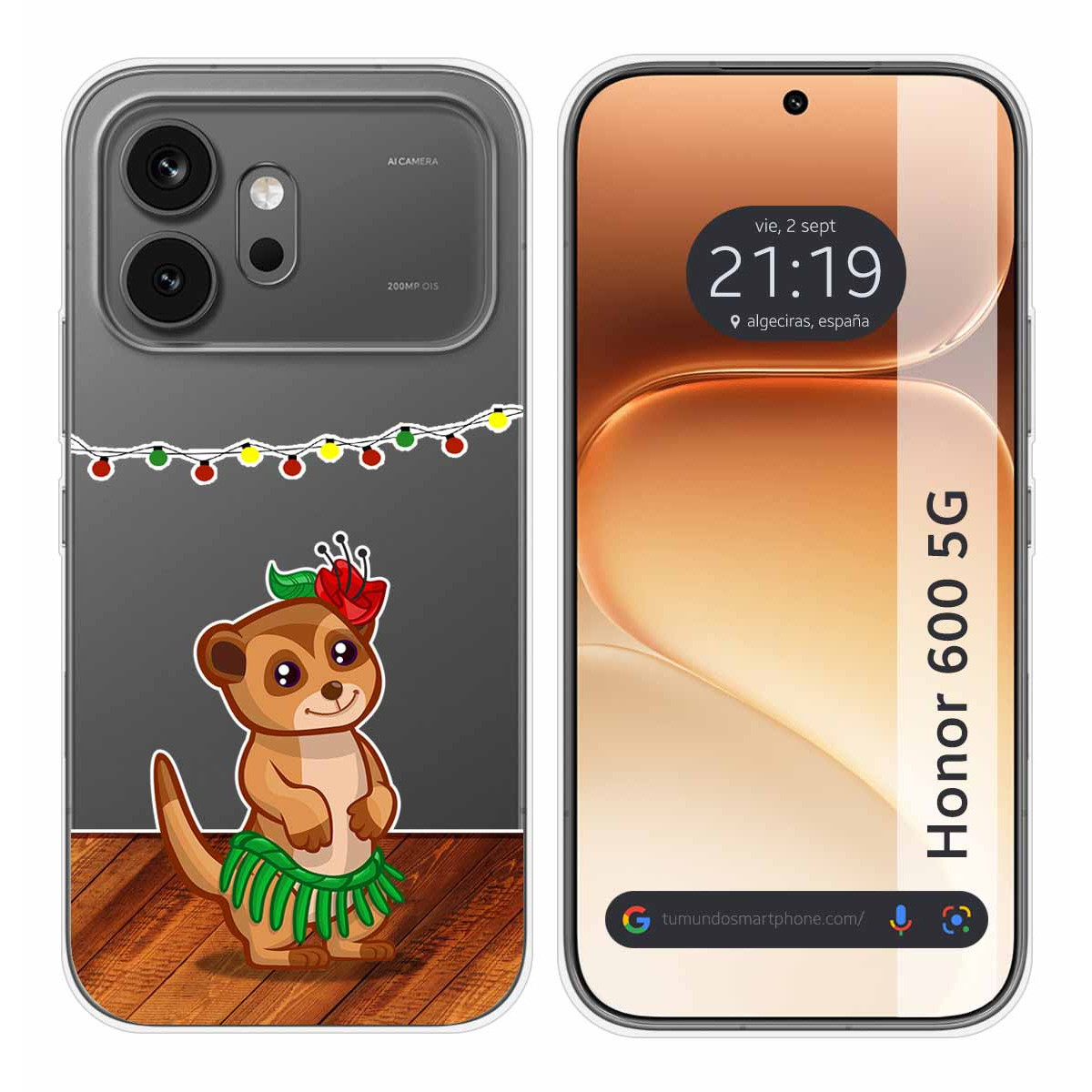 Funda Silicona Transparente para Huawei Honor 600 5G diseño Suricata Dibujos