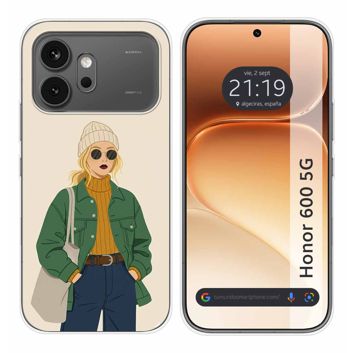 Funda Silicona para Huawei Honor 600 5G diseño Mujer 03 Dibujos