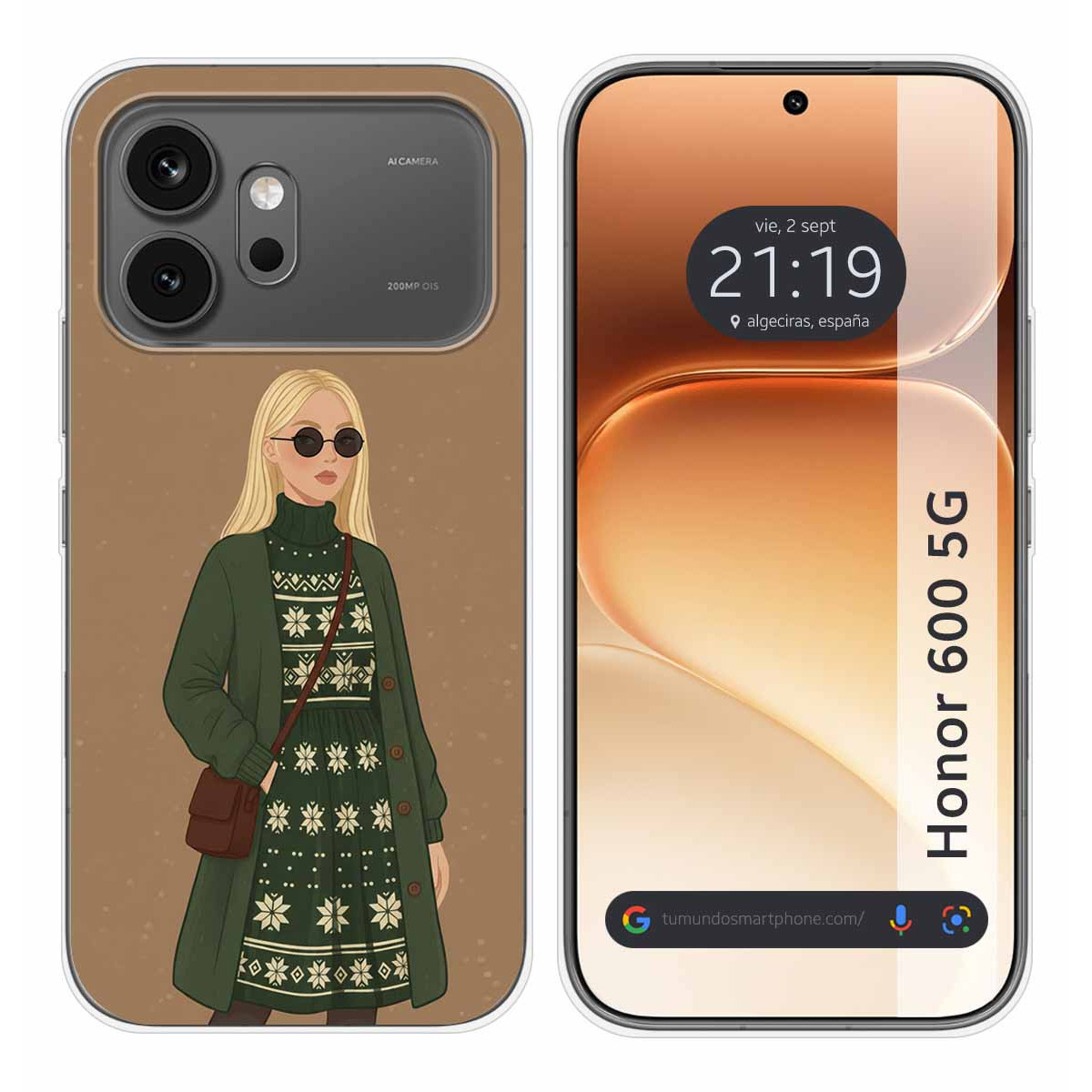 Funda Silicona para Huawei Honor 600 5G diseño Mujer 08 Dibujos