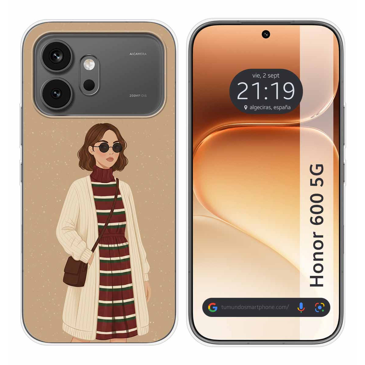 Funda Silicona para Huawei Honor 600 5G diseño Mujer 09 Dibujos