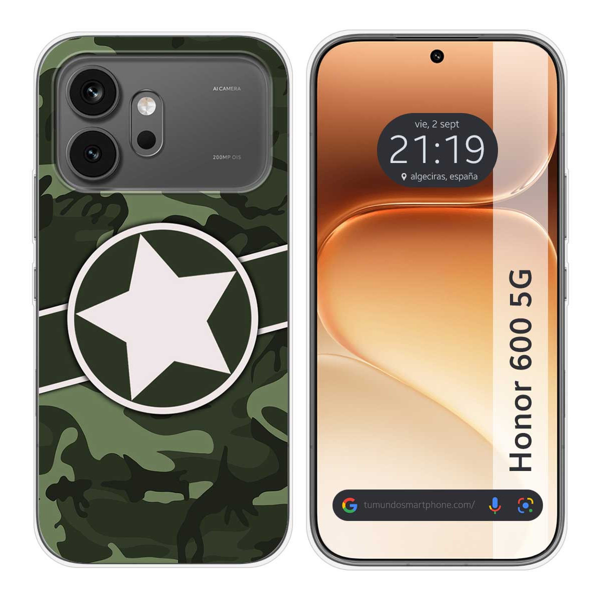 Funda Silicona para Huawei Honor 600 5G diseño Camuflaje 01 Dibujos