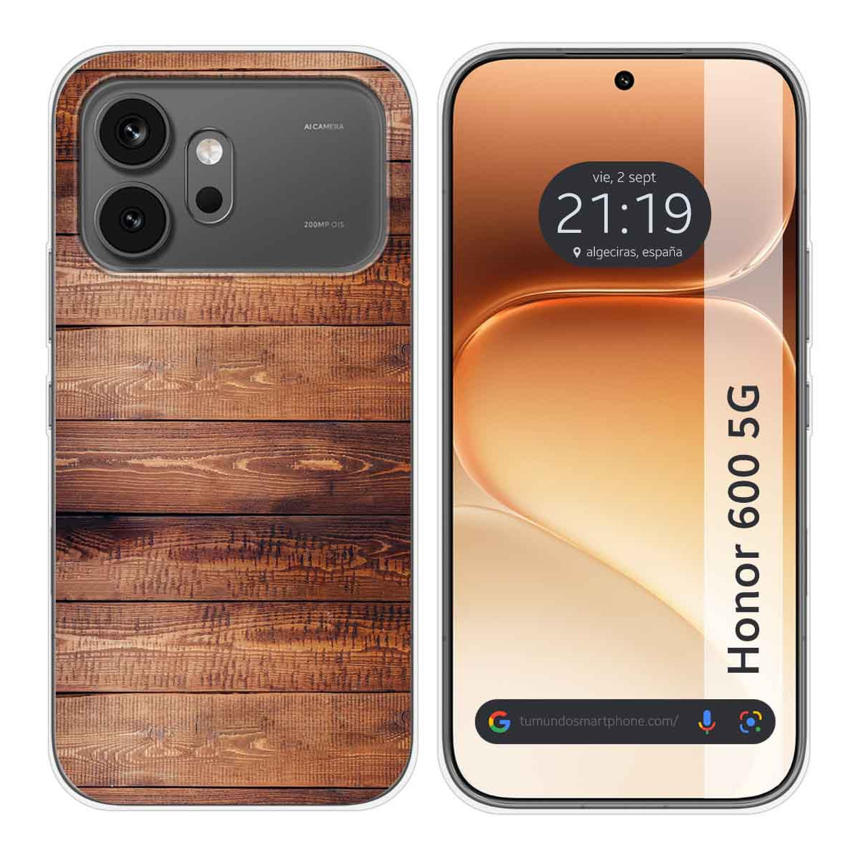 Funda Silicona para Huawei Honor 600 5G diseño Madera 02 Dibujos
