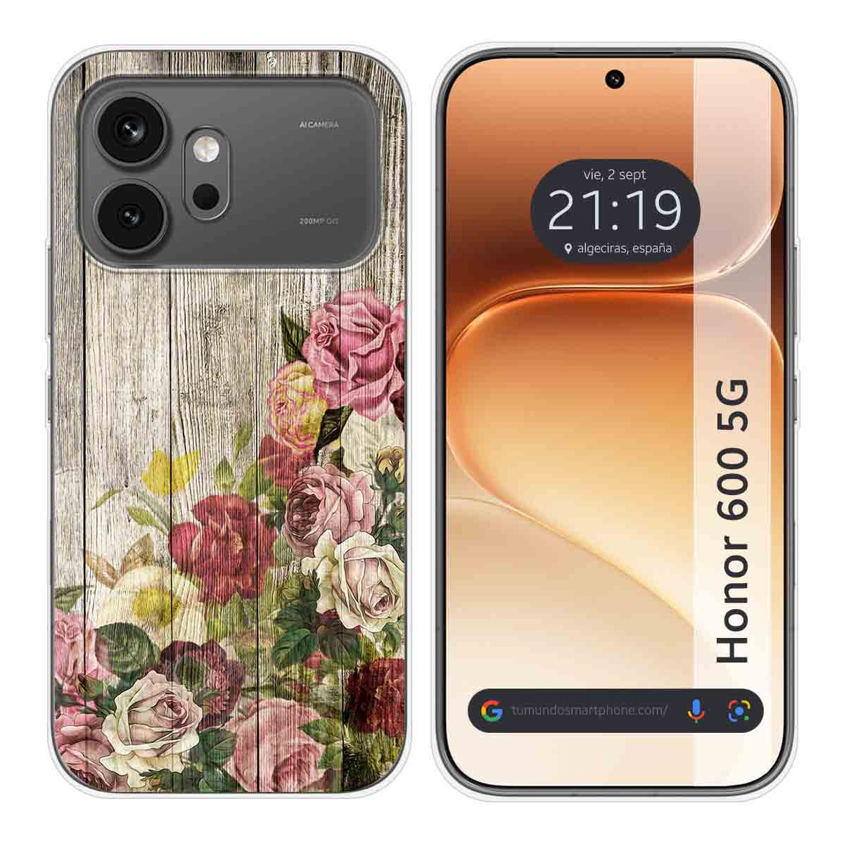 Funda Silicona para Huawei Honor 600 5G diseño Madera 08 Dibujos