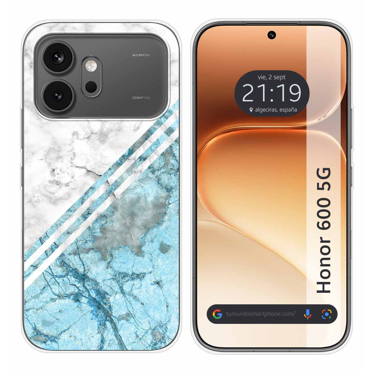 Funda Silicona para Huawei Honor 600 5G diseño Mármol 02 Dibujos
