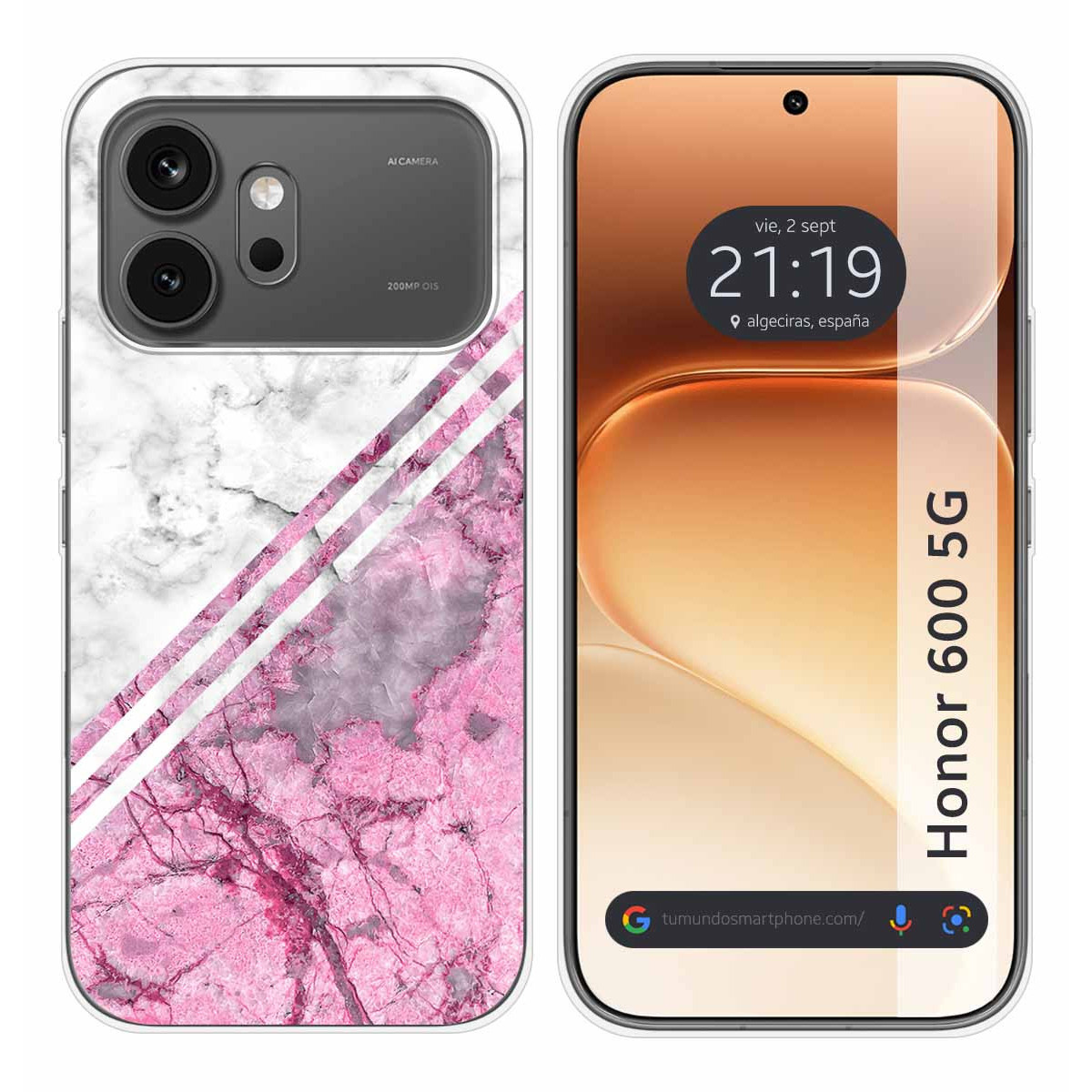 Funda Silicona para Huawei Honor 600 5G diseño Mármol 03 Dibujos