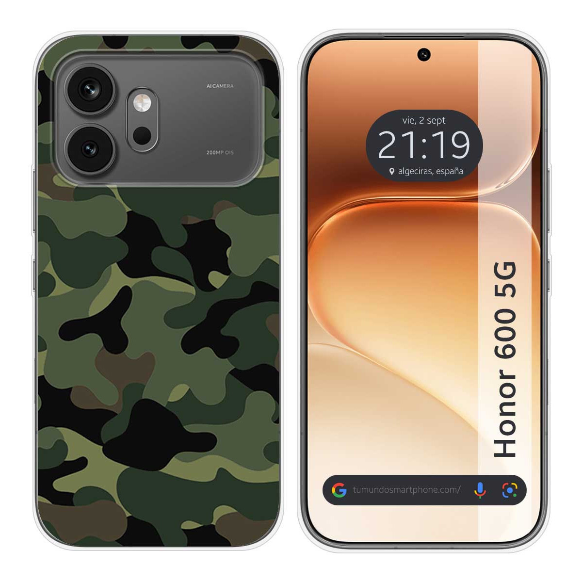 Funda Silicona para Huawei Honor 600 5G diseño Camuflaje Dibujos