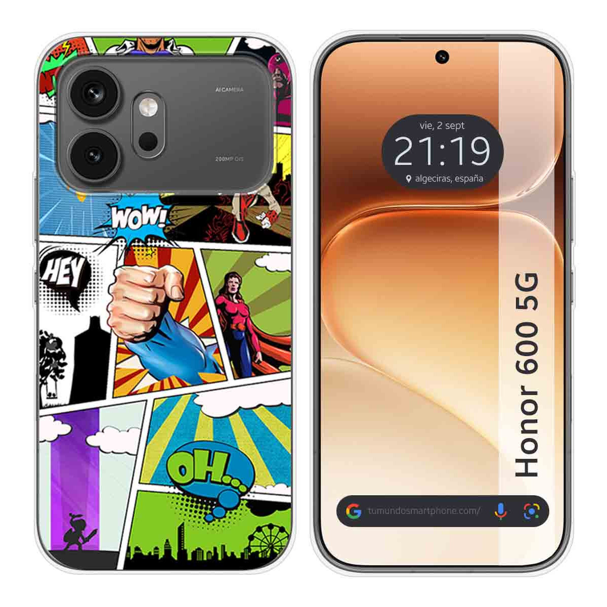 Funda Silicona para Huawei Honor 600 5G diseño Comic Dibujos
