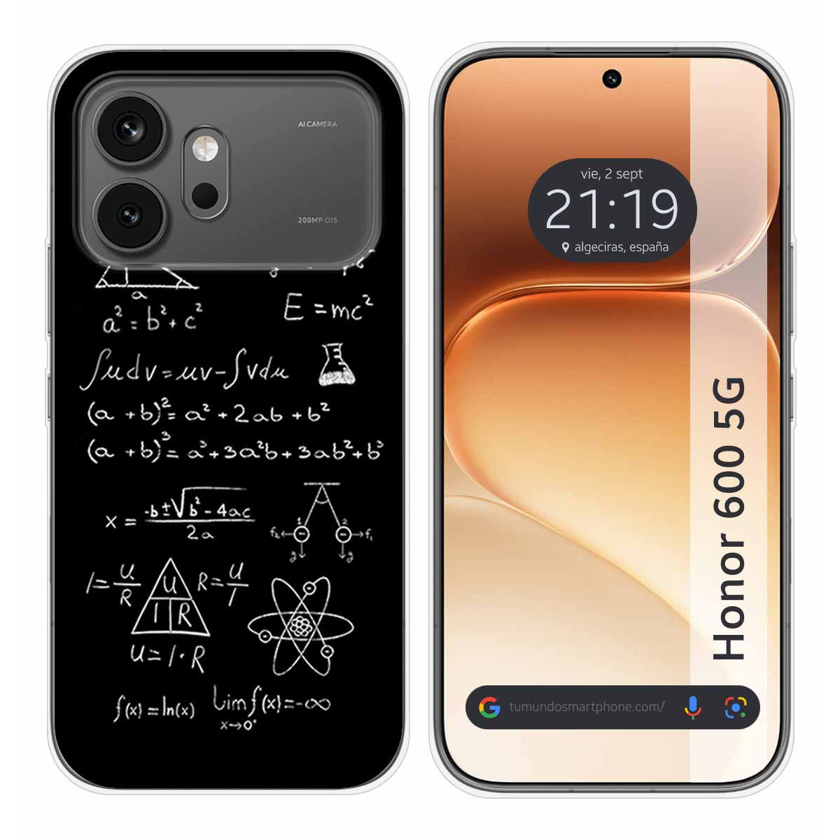 Funda Silicona para Huawei Honor 600 5G diseño Formulas Dibujos