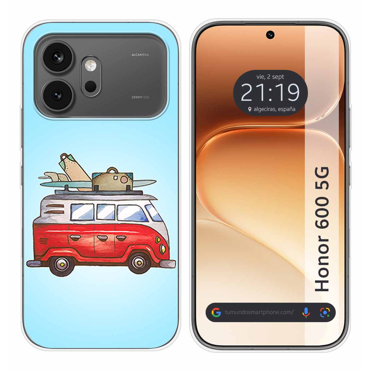 Funda Silicona para Huawei Honor 600 5G diseño Furgoneta Dibujos