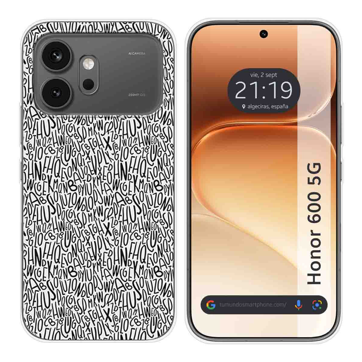 Funda Silicona para Huawei Honor 600 5G diseño Letras Dibujos