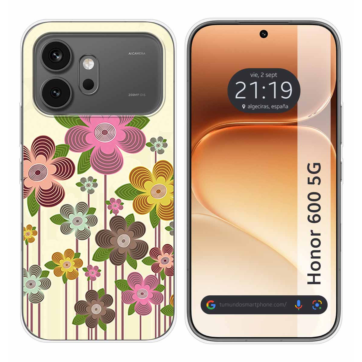 Funda Silicona para Huawei Honor 600 5G diseño Primavera En Flor Dibujos