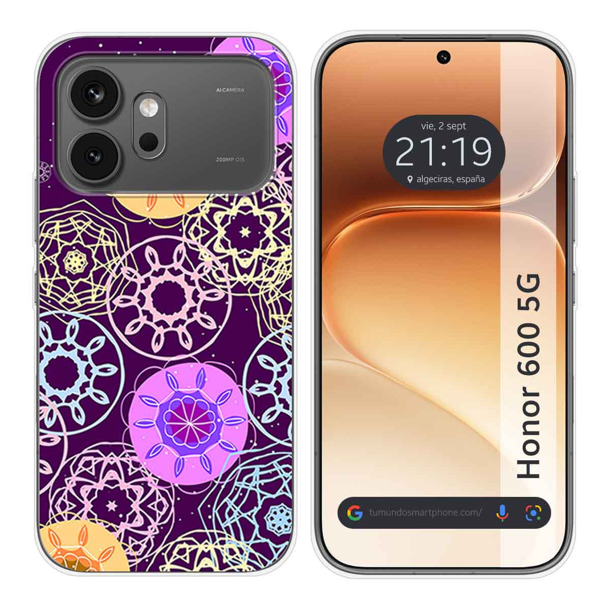 Funda Silicona para Huawei Honor 600 5G diseño Radial Dibujos