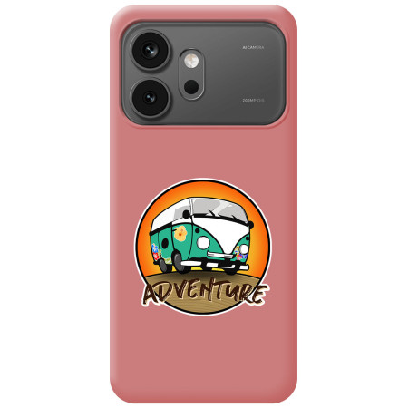 Funda Silicona Líquida Rosa para Huawei Honor 600 5G diseño Adventure Dibujos