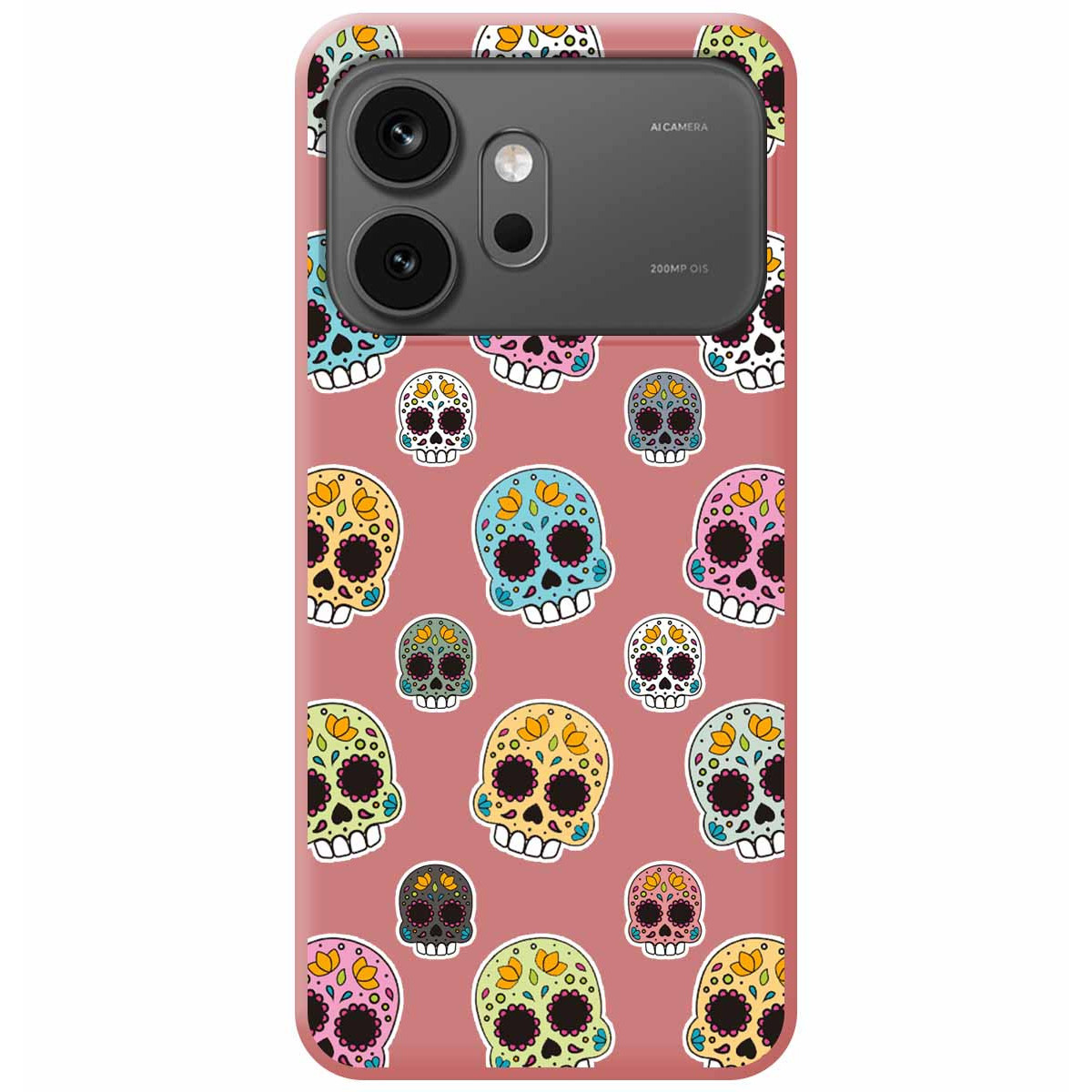 Funda Silicona Líquida Rosa para Huawei Honor 600 5G diseño Catrina Dibujos